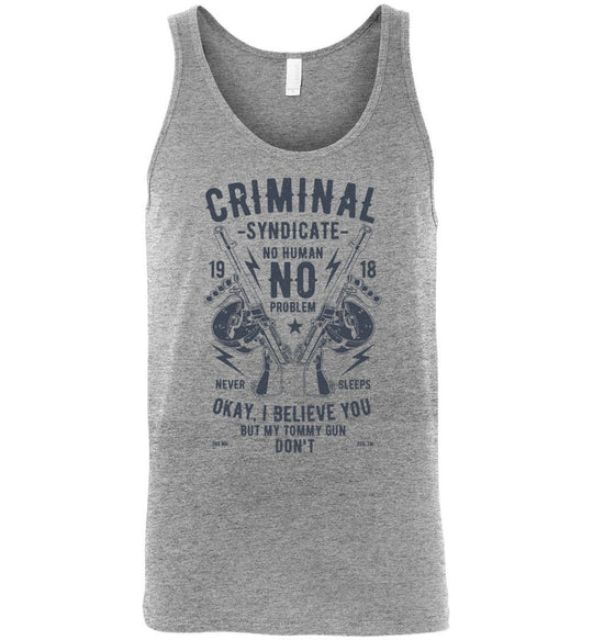 Thompson Submachine Gun Men's Pro Gun Tank Top - Athletic Heather