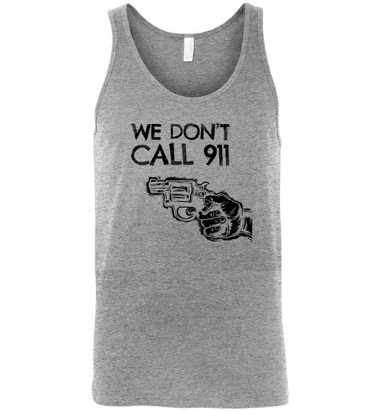 We Don't Call 911 - Men's Pro Gun Shooting Tank Top - Athletic Heather