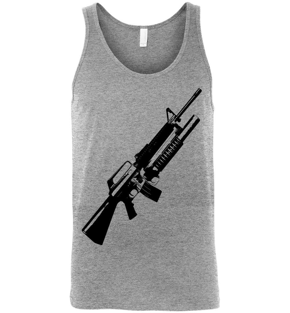 M16A2 Rifles with M203 Grenade Launcher - Pro Gun Tactical Men's Tank Top - Athletic Heather