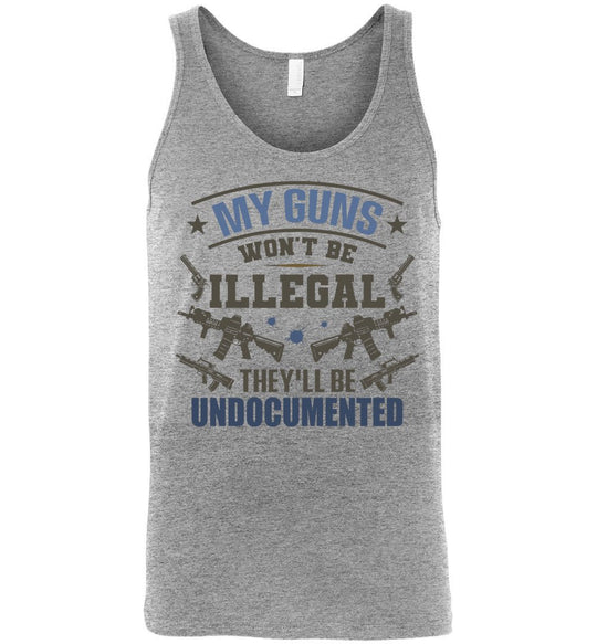 My Guns Won't Be Illegal They'll Be Undocumented - Men's Shooting Clothing - Athletic Heather Tank Top