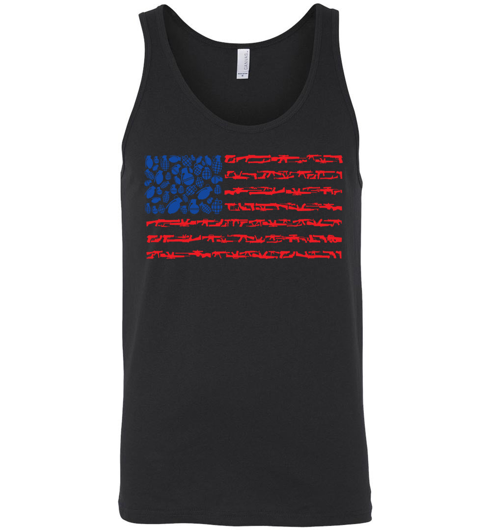 American Flag Made of Guns 2nd Amendment Men’s Tank Top - Black