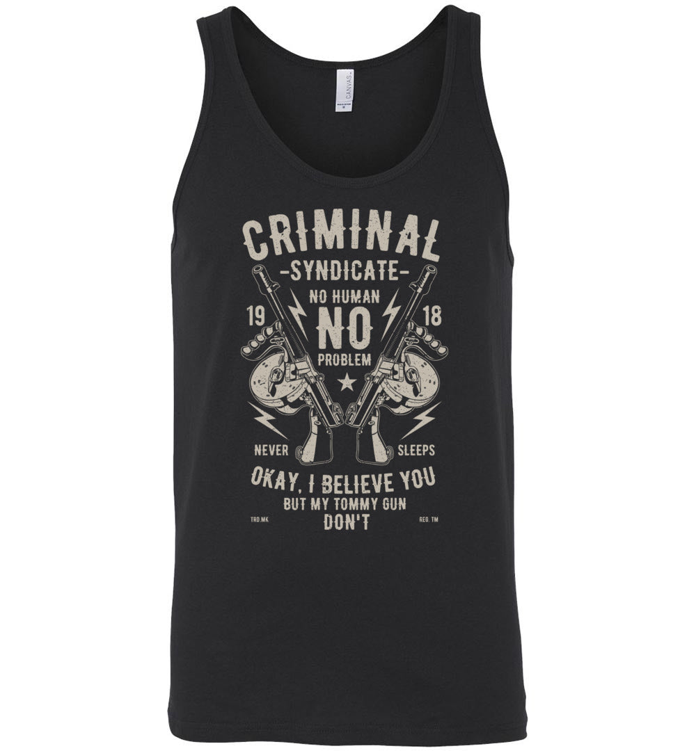 Thompson Submachine Gun Men's Pro Gun Tank Top - Black