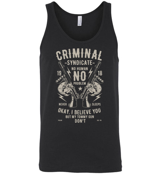Thompson Submachine Gun Men's Pro Gun Tank Top - Black