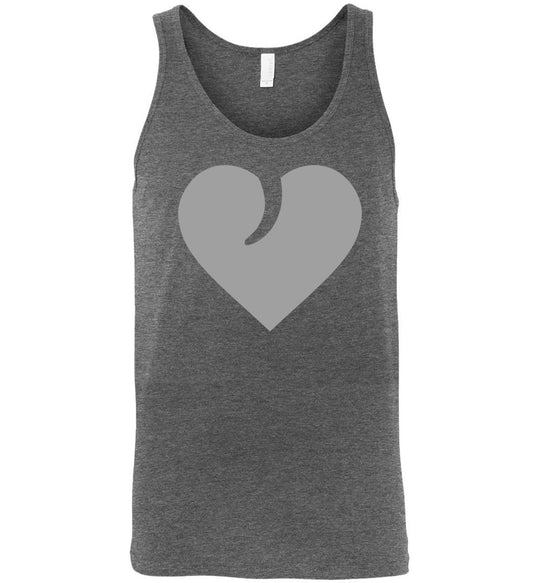 I Love Guns, Heart and Trigger - Men's 2nd Amendment Apparel - Deep Heather Tank Top