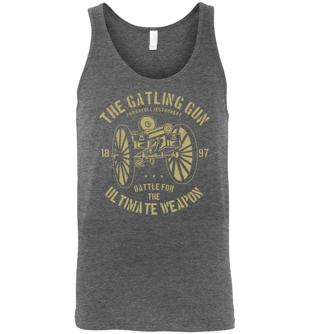 The Gatling Gun - Men's Pro Gun Tank Top - Deep Heather