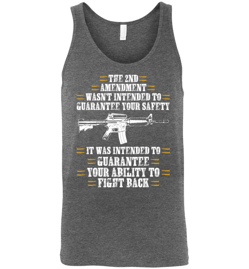 The 2nd Amendment wasn't intended to guarantee your safety - Pro Gun Men's Apparel -  Deep Heather Tank Top