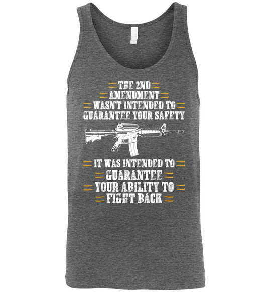 The 2nd Amendment wasn't intended to guarantee your safety - Pro Gun Men's Apparel -  Deep Heather Tank Top