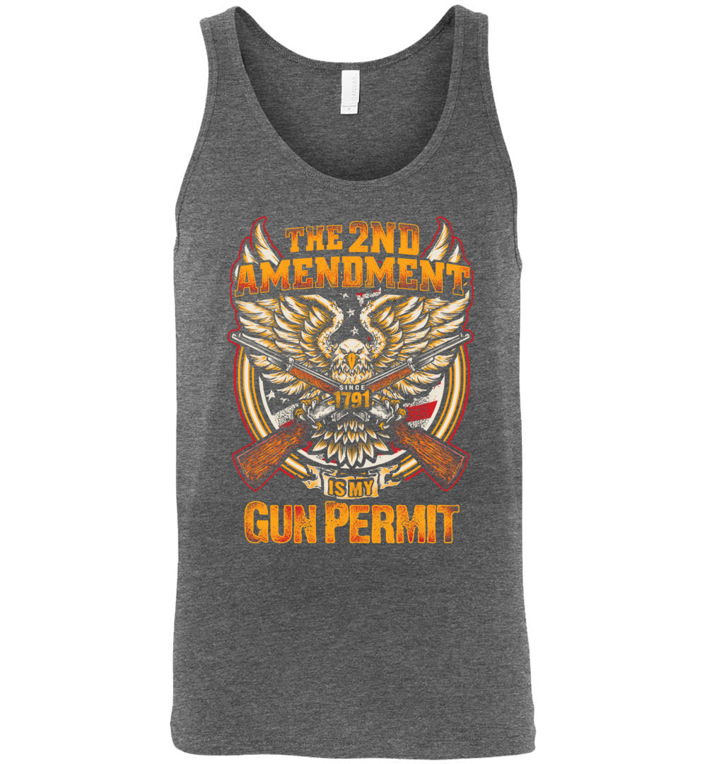 The 2nd Amendment is My Gun Permit - Men's Tank Top - Deep Heather