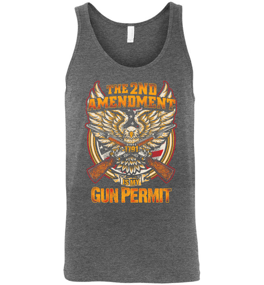 The 2nd Amendment is My Gun Permit - Men's Tank Top - Deep Heather