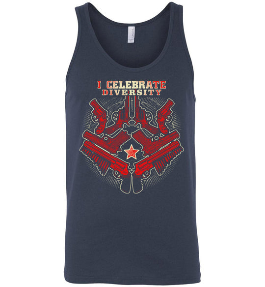 I Celebrate Diversity - Pro Gun Tactical Men's Tank Top - Navy