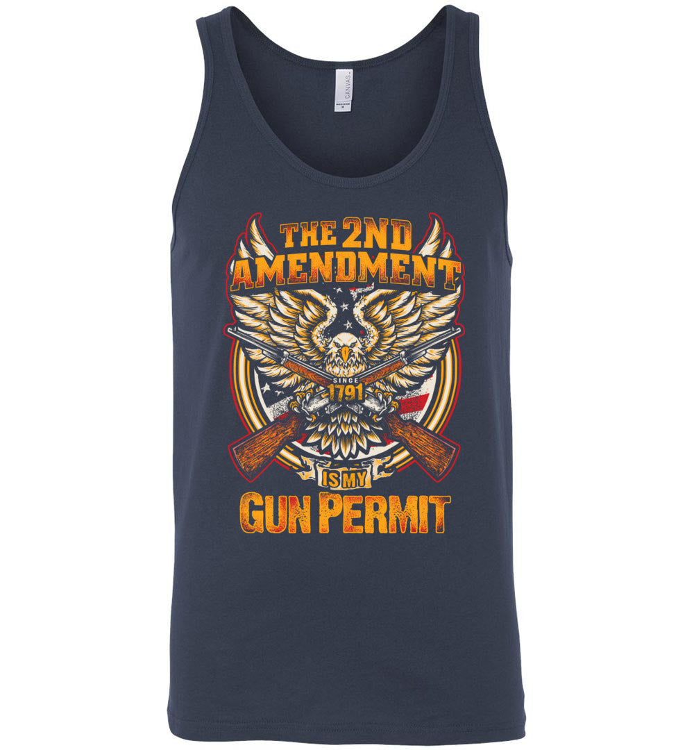 The 2nd Amendment is My Gun Permit - Men's Tank Top - Navy
