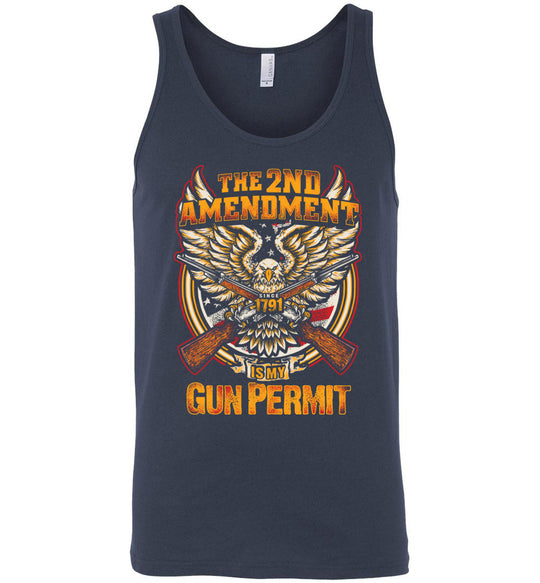 The 2nd Amendment is My Gun Permit - Men's Tank Top - Navy