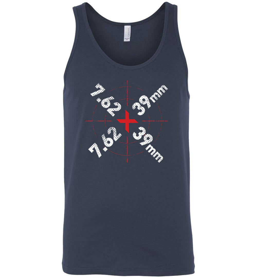 7.62 x 39mm Caliber Ammo AK-47 Tactical Gun Men's Tank Top - Navy