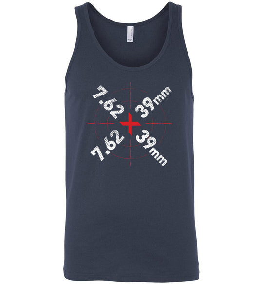 7.62 x 39mm Caliber Ammo AK-47 Tactical Gun Men's Tank Top - Navy