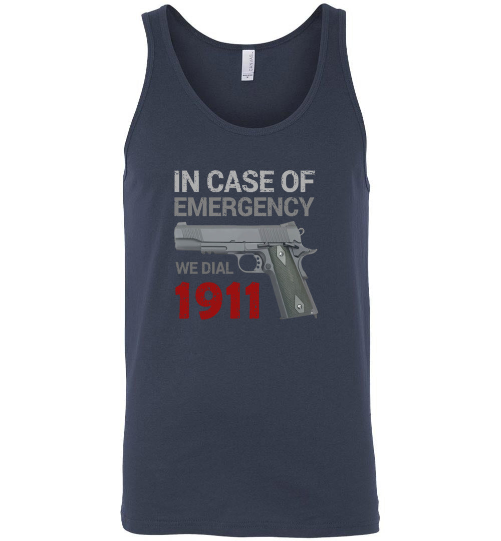 In Case of Emergency We Dial 1911 Pro Gun Мen's Tank Top - Navy