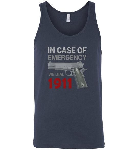 In Case of Emergency We Dial 1911 Pro Gun Мen's Tank Top - Navy