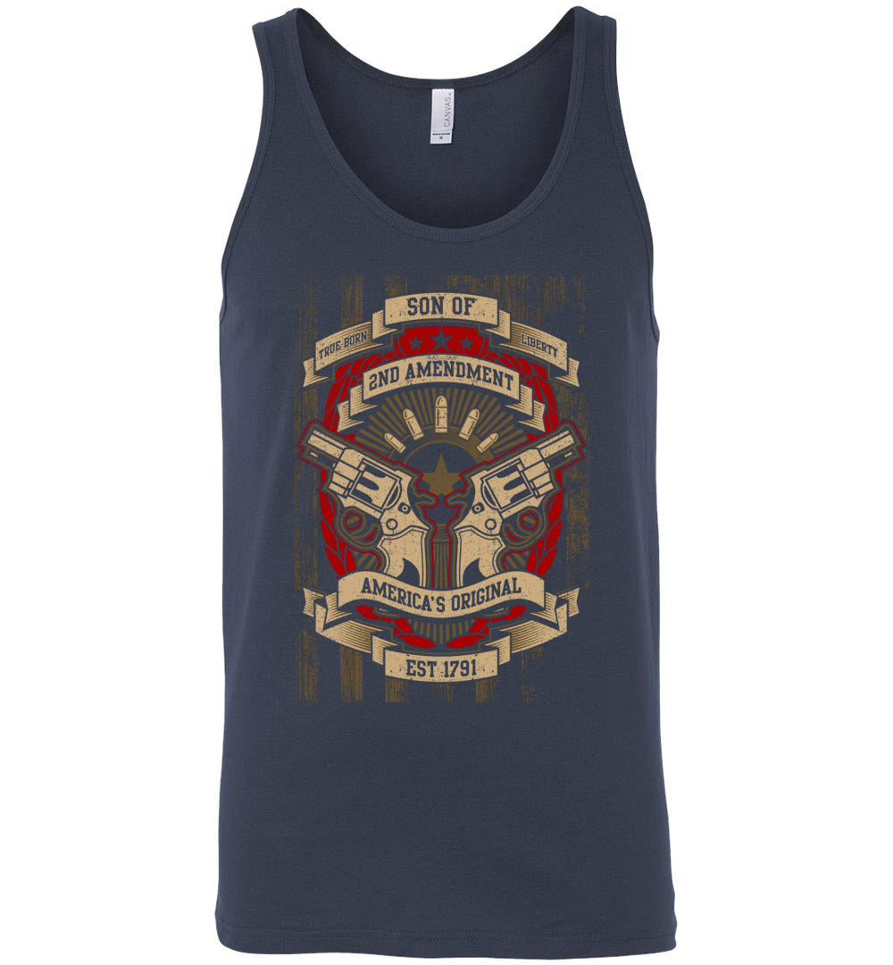 Son of Liberty 2nd Amendment Men's Apparel - Navy Tank Top
