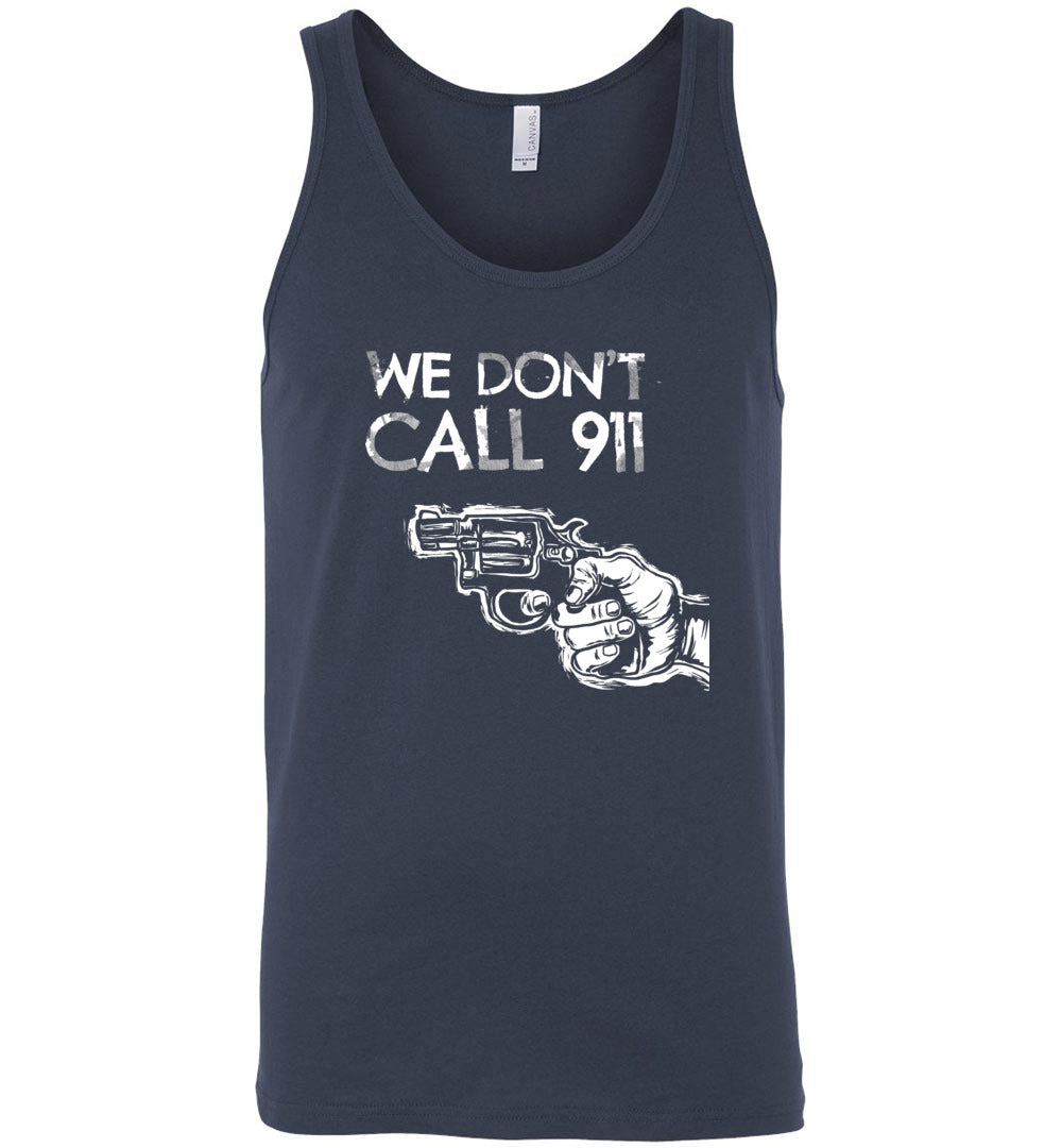 We Don't Call 911 - Men's Pro Gun Shooting Tank Top - Navy