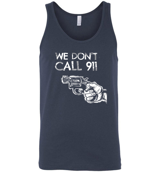We Don't Call 911 - Men's Pro Gun Shooting Tank Top - Navy
