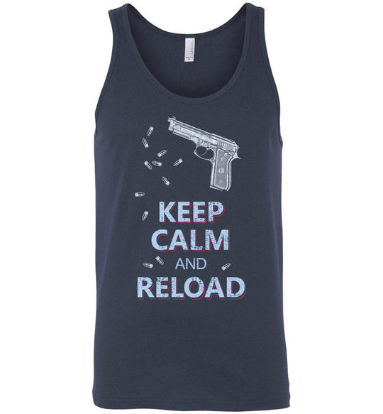 Keep Calm and Reload - Pro Gun Men's Tank Top - Navy