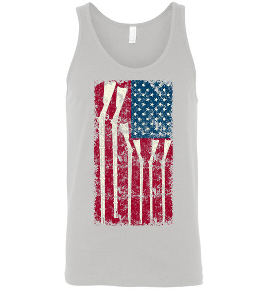 American Flag with Guns - 2nd Amendment Men's Tank Top - Silver