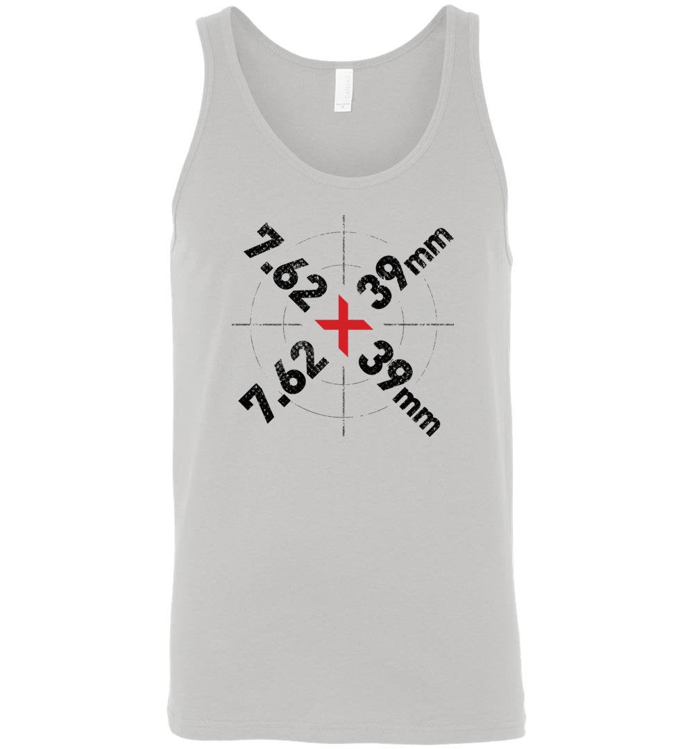 7.62 x 39mm Caliber Ammo AK-47 Tactical Gun Men's Tank Top - Silver