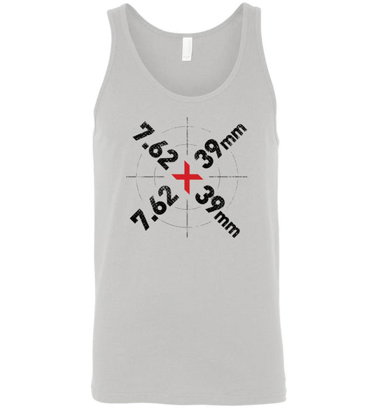 7.62 x 39mm Caliber Ammo AK-47 Tactical Gun Men's Tank Top - Silver