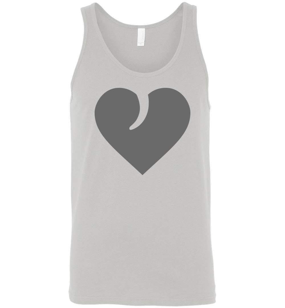 I Love Guns, Heart and Trigger - Men's 2nd Amendment Apparel - Silver Tank Top