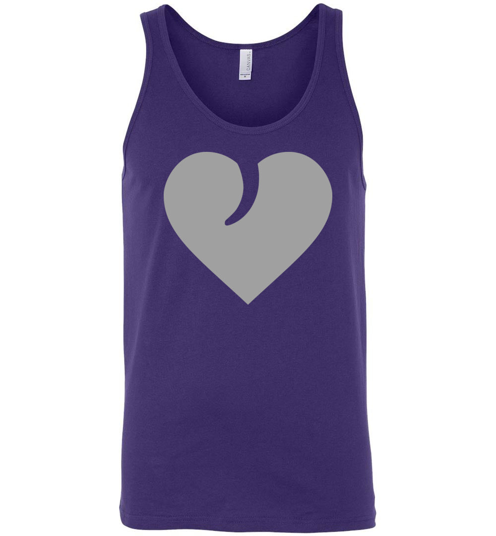 I Love Guns, Heart and Trigger - Men's 2nd Amendment Apparel - Purple Tank Top
