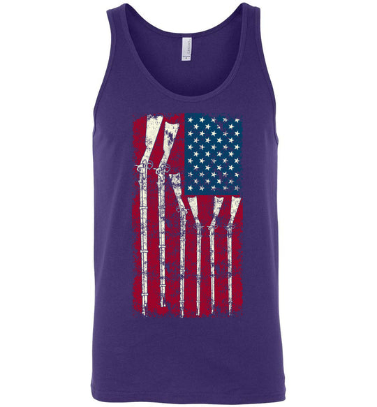American Flag with Guns - 2nd Amendment Men's Tank Top - Purple