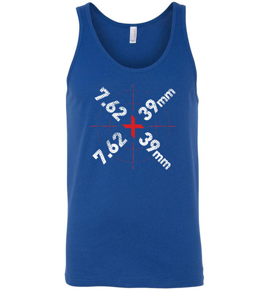 7.62 x 39mm Caliber Ammo AK-47 Tactical Gun Men's Tank Top - Blue