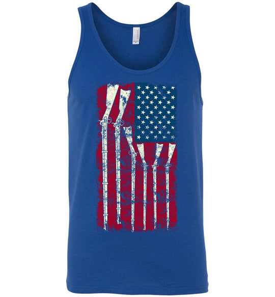 American Flag with Guns - 2nd Amendment Men's Tank Top - Blue