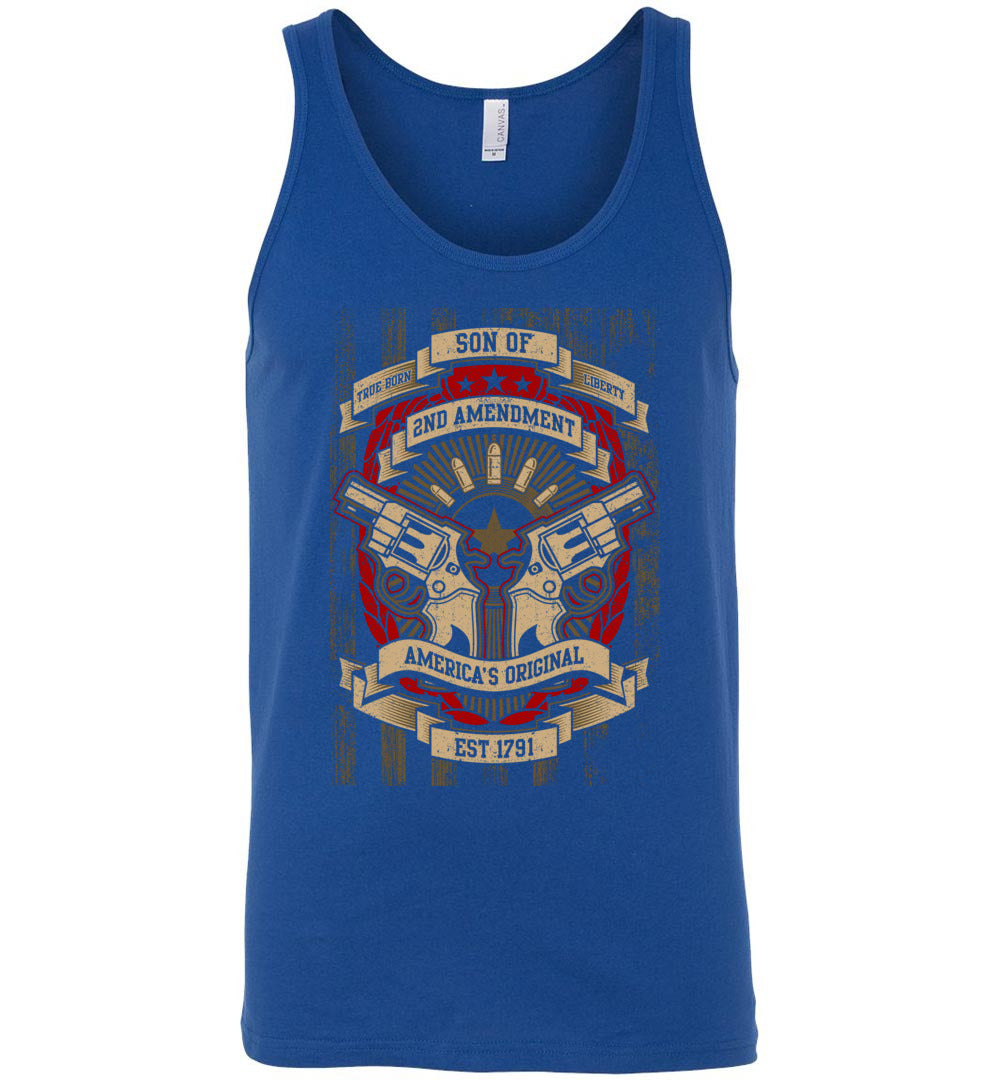 Son of Liberty 2nd Amendment Men's Apparel - Blue Tank Top