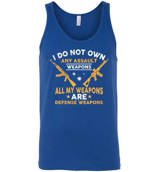 I Do Not Own Any Assault Weapons - 2nd Amendment Men's Tank Top - Blue