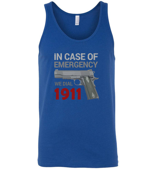 In Case of Emergency We Dial 1911 Pro Gun Мen's Tank Top - Blue