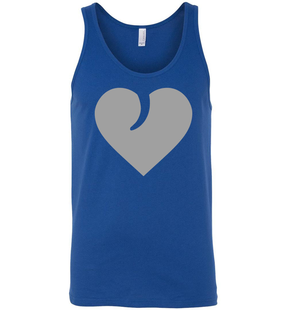 I Love Guns, Heart and Trigger - Men's 2nd Amendment Apparel - Blue Tank Top