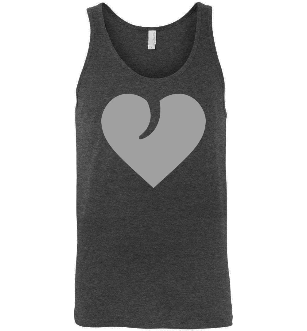 I Love Guns, Heart and Trigger - Men's 2nd Amendment Apparel - Dark Grey Heather Tank Top