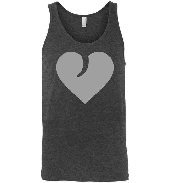 I Love Guns, Heart and Trigger - Men's 2nd Amendment Apparel - Dark Grey Heather Tank Top