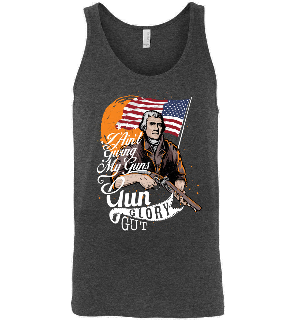 I Ain't Giving My Guns - Men's 2nd Amendment Tank Top - Dark Grey Heather