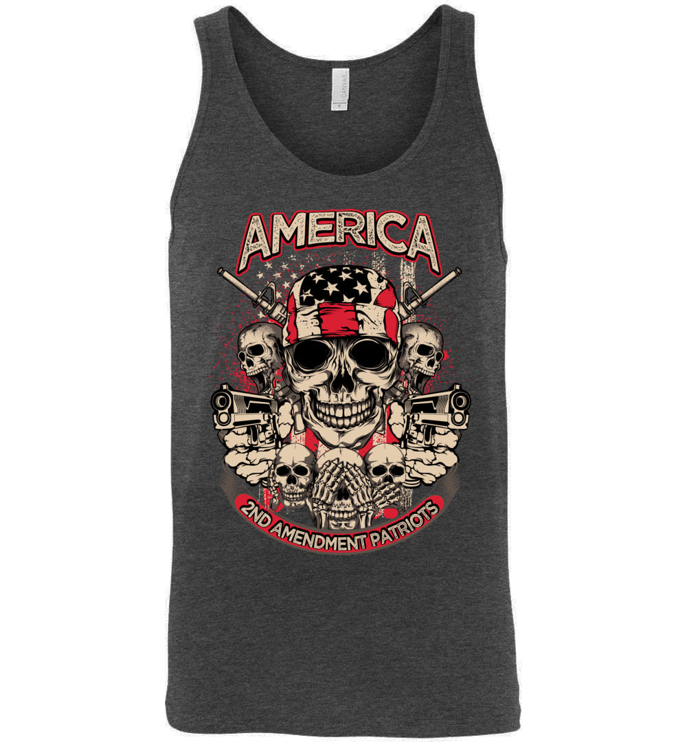 2nd Amendment Patriots - Pro Gun Men's Apparel - Dark Grey Heather Tank Top