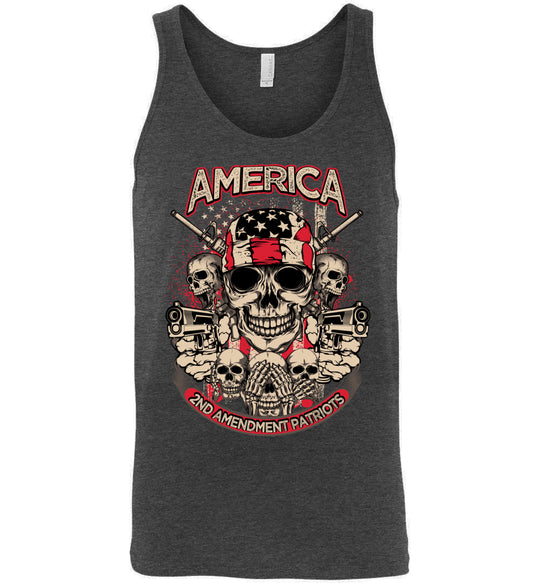 2nd Amendment Patriots - Pro Gun Men's Apparel - Dark Grey Heather Tank Top