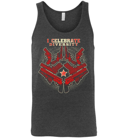 I Celebrate Diversity - Pro Gun Tactical Men's Tank Top - Dark Heather