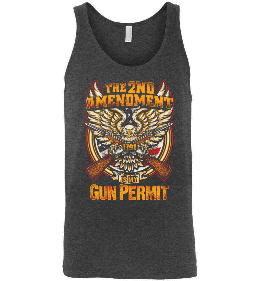 The 2nd Amendment is My Gun Permit - Men's Tank Top - Dark Grey Heather