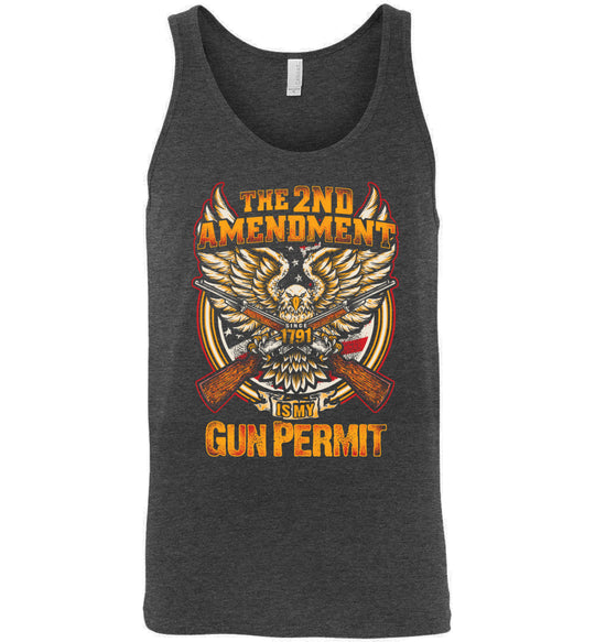 The 2nd Amendment is My Gun Permit - Men's Tank Top - Dark Grey Heather