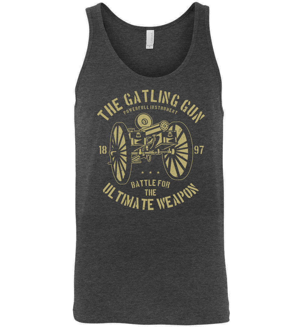 The Gatling Gun - Men's Pro Gun Tank Top - Dark Grey Heather