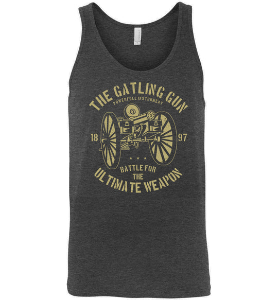 The Gatling Gun - Men's Pro Gun Tank Top - Dark Grey Heather