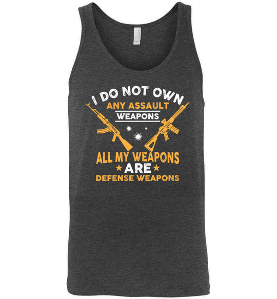 I Do Not Own Any Assault Weapons - 2nd Amendment Men's Tank Top - Dark Grey Heather