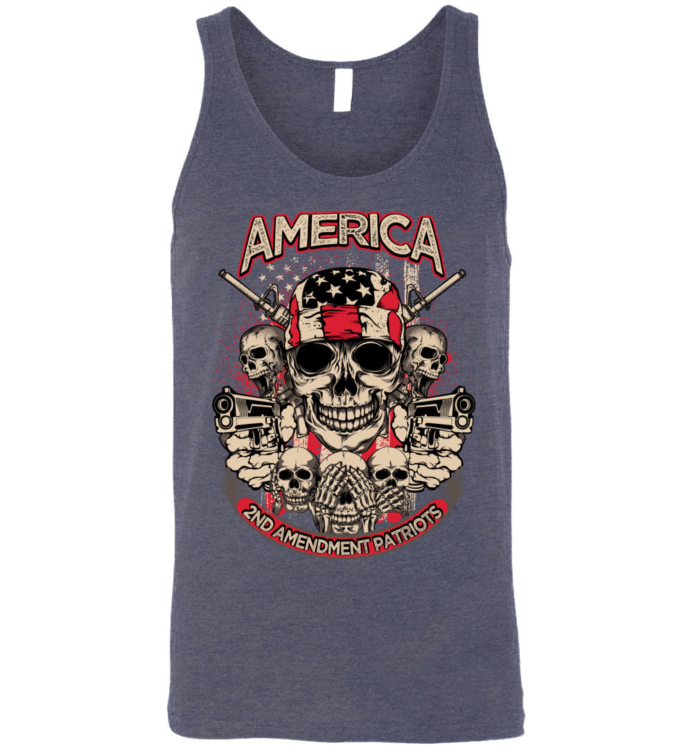 2nd Amendment Patriots - Pro Gun Men's Apparel - Heather Navy Tank Top