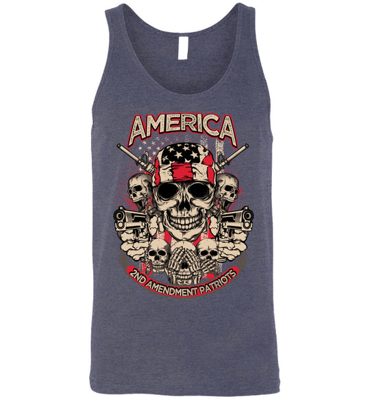 2nd Amendment Patriots - Pro Gun Men's Apparel - Heather Navy Tank Top