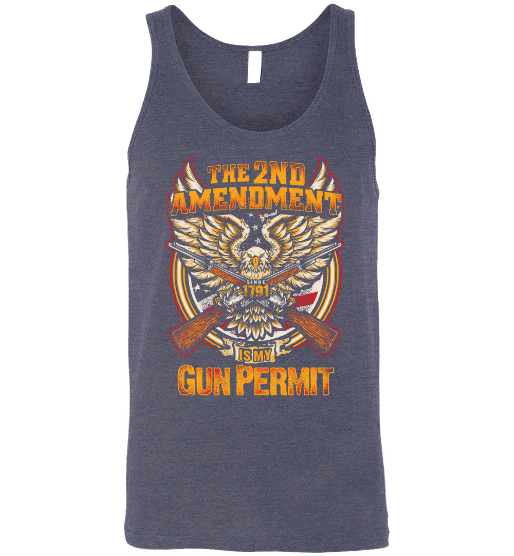 The 2nd Amendment is My Gun Permit - Men's Tank Top - Heather Navy